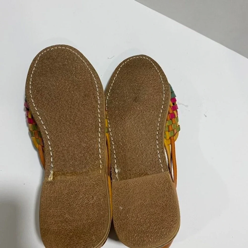 Mexican Cimarron multicoloured leather huarache sandals Size US 4. SKU-A520